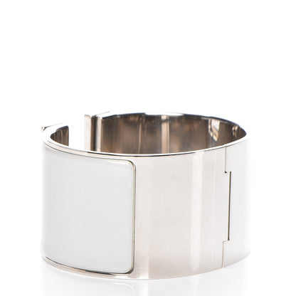 Hermes Extra Wide Clic Clac H Bracelet GM Gris Clair White 3 of 5