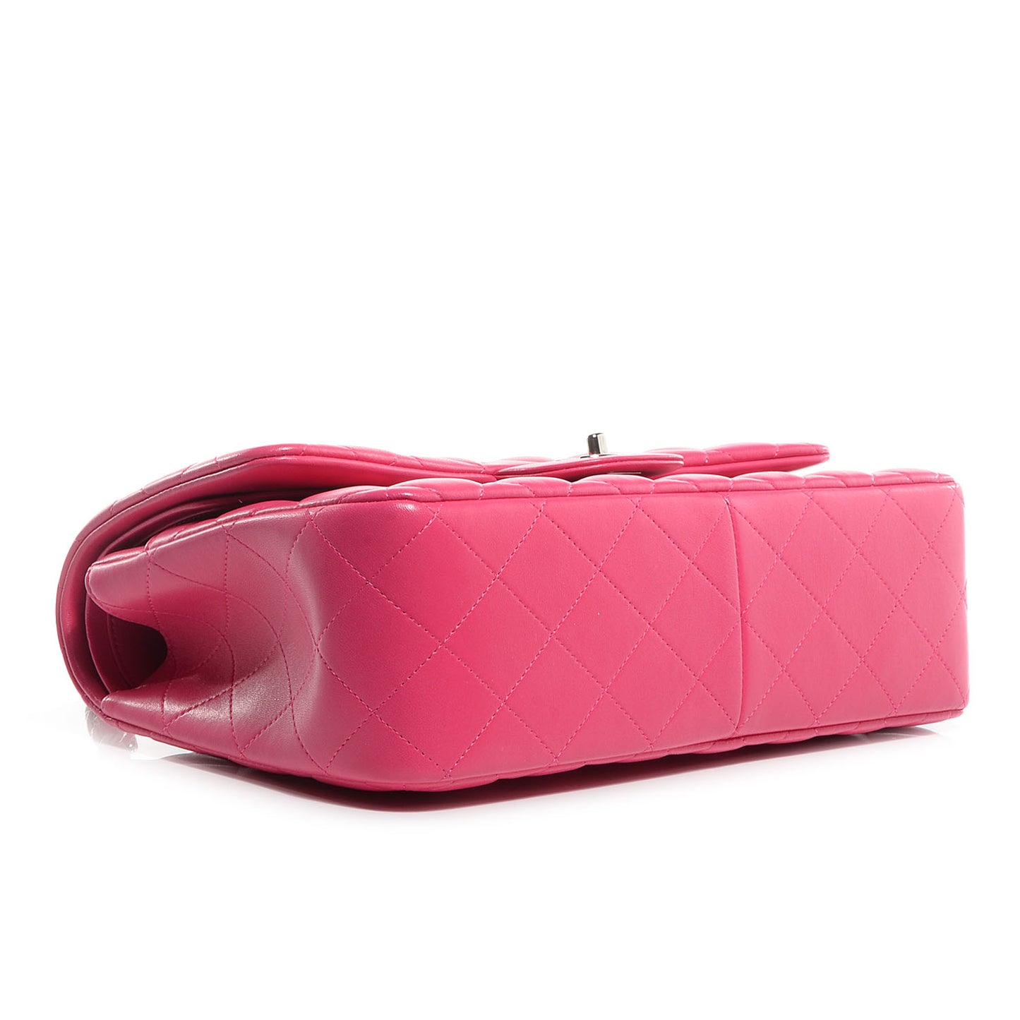 Lambskin Jumbo Double Flap Dark Pink