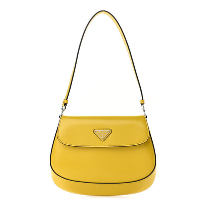 Prada Spazzolato Cleo Flap Shoulder Bag Sole Black 1 of 8