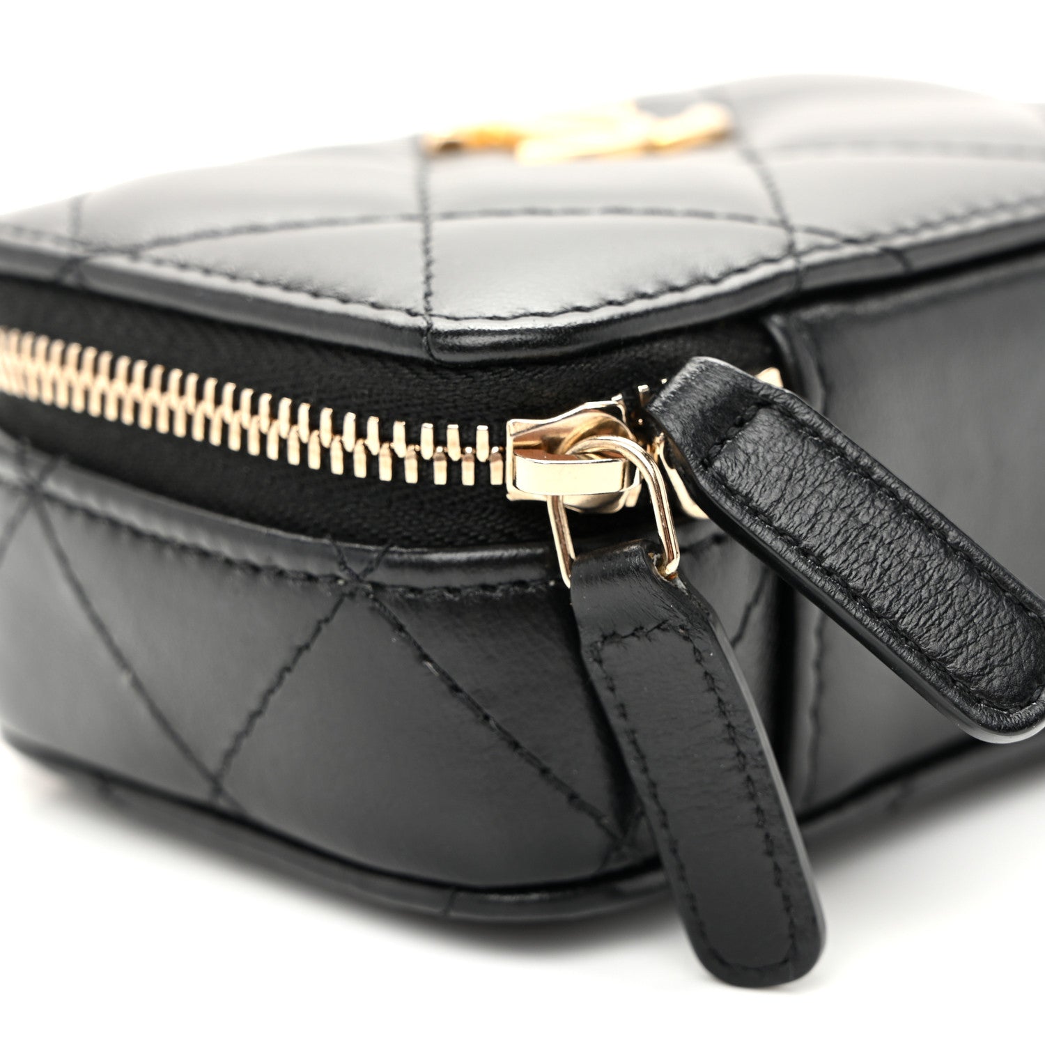 Chanel Lambskin Quilted Mini Lacquered Chain Clutch Black 9 of 10