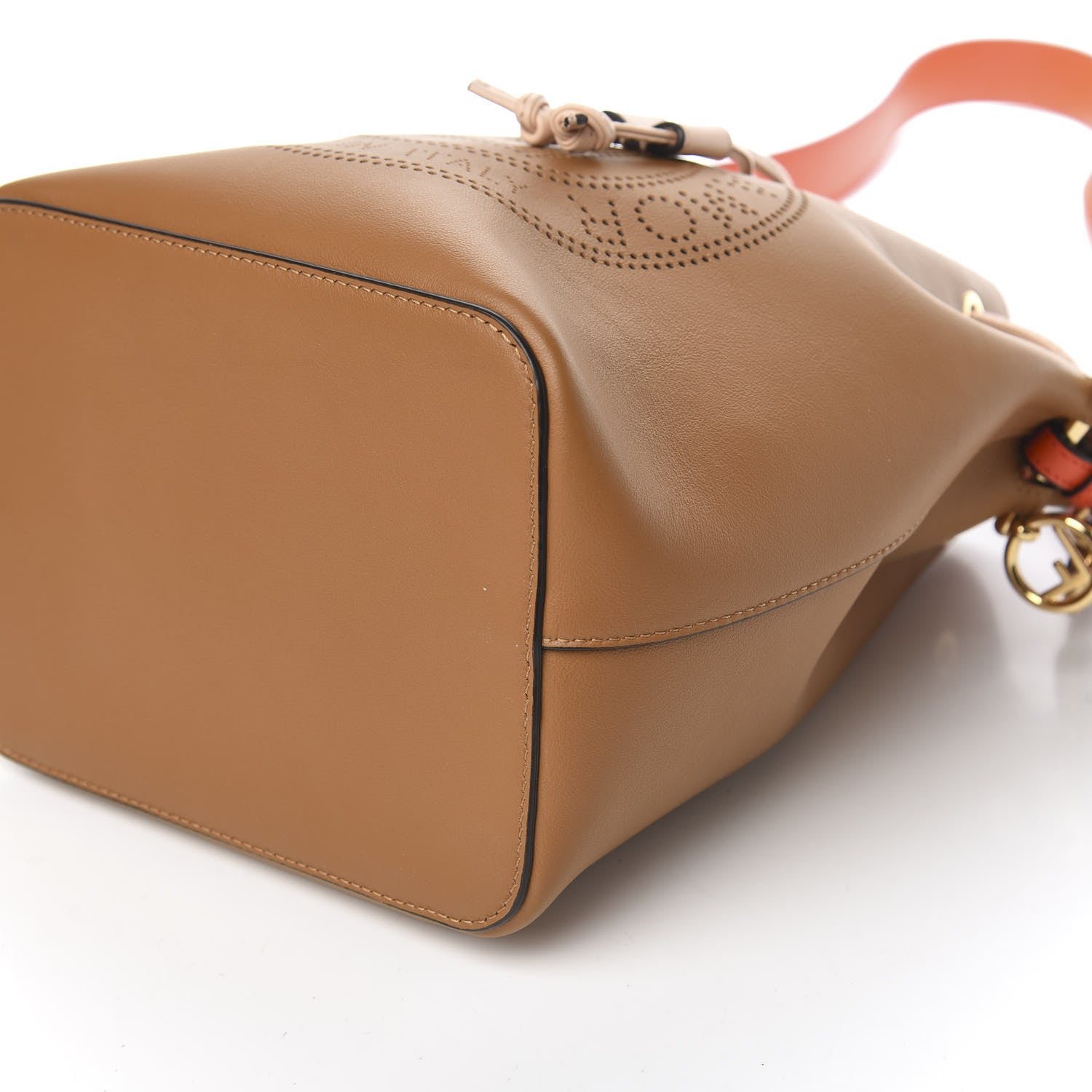 Fendi Vitello Grace F is Fendi Stamp Patch Perforated Small Mon Tresor Bucket Bag Nocciola 8 of 9