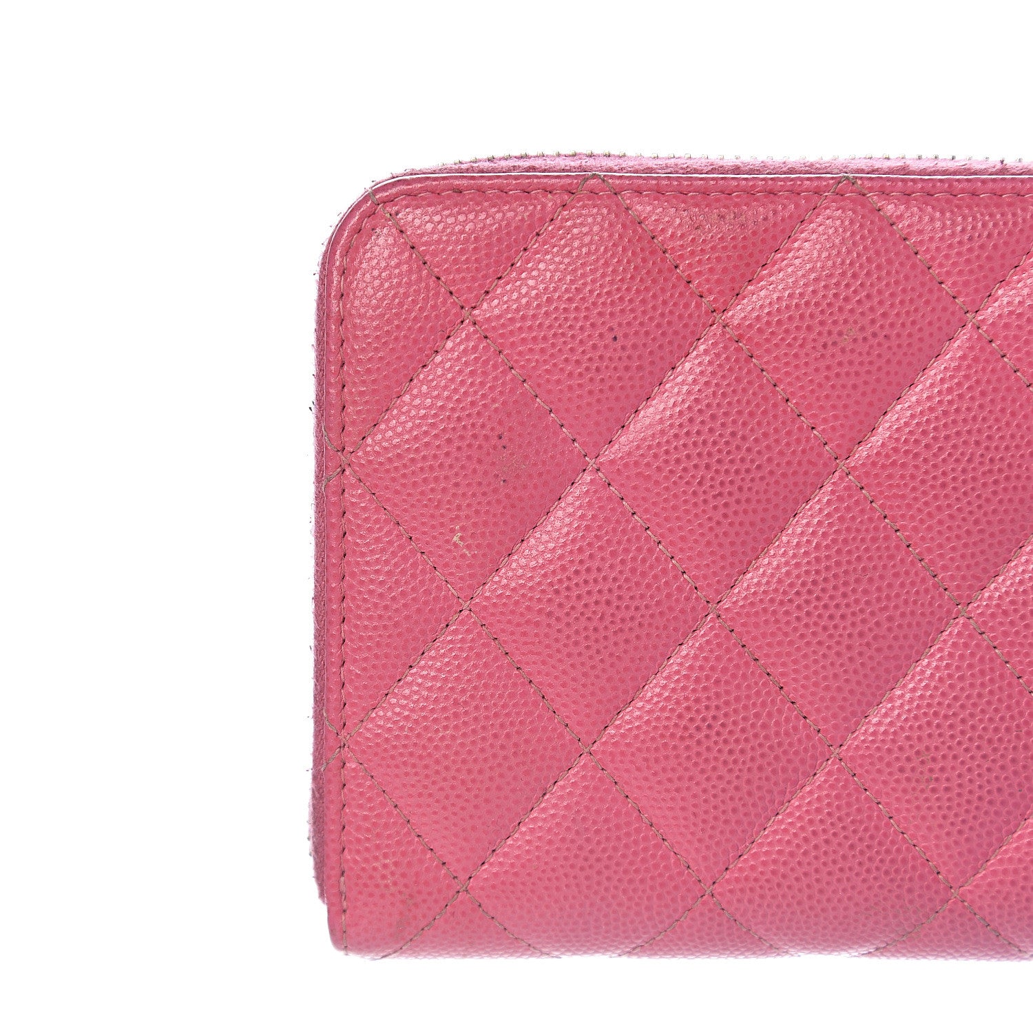 Chanel Caviar Quilted Large Gusset Zip Around Wallet Pink 8 of 10