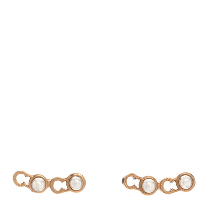 Chanel Pearl Coco Earrings Gold 1 of 5