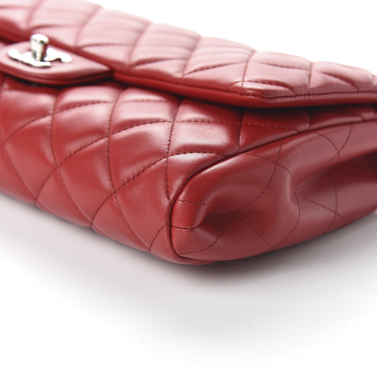 Chanel Lambskin Quilted Clutch With Chain Flap Red 7 of 11