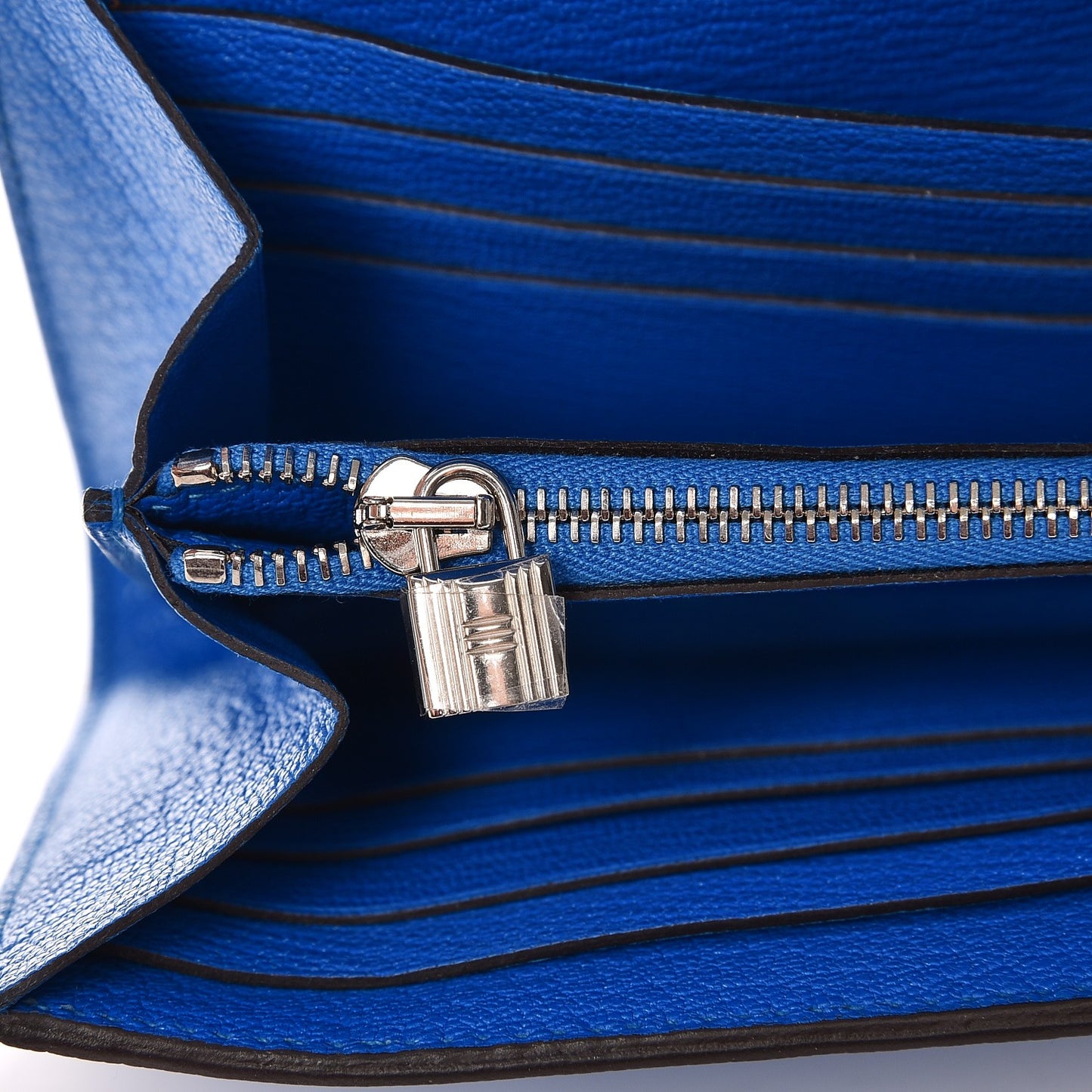 Chevre Mysore Kelly Longue Wallet Bleu Hydra