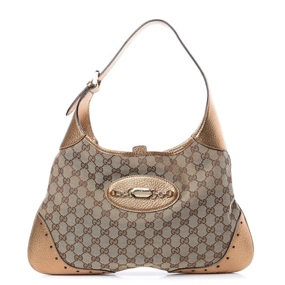 Gucci Monogram Punch Hobo Gold 1 of 11