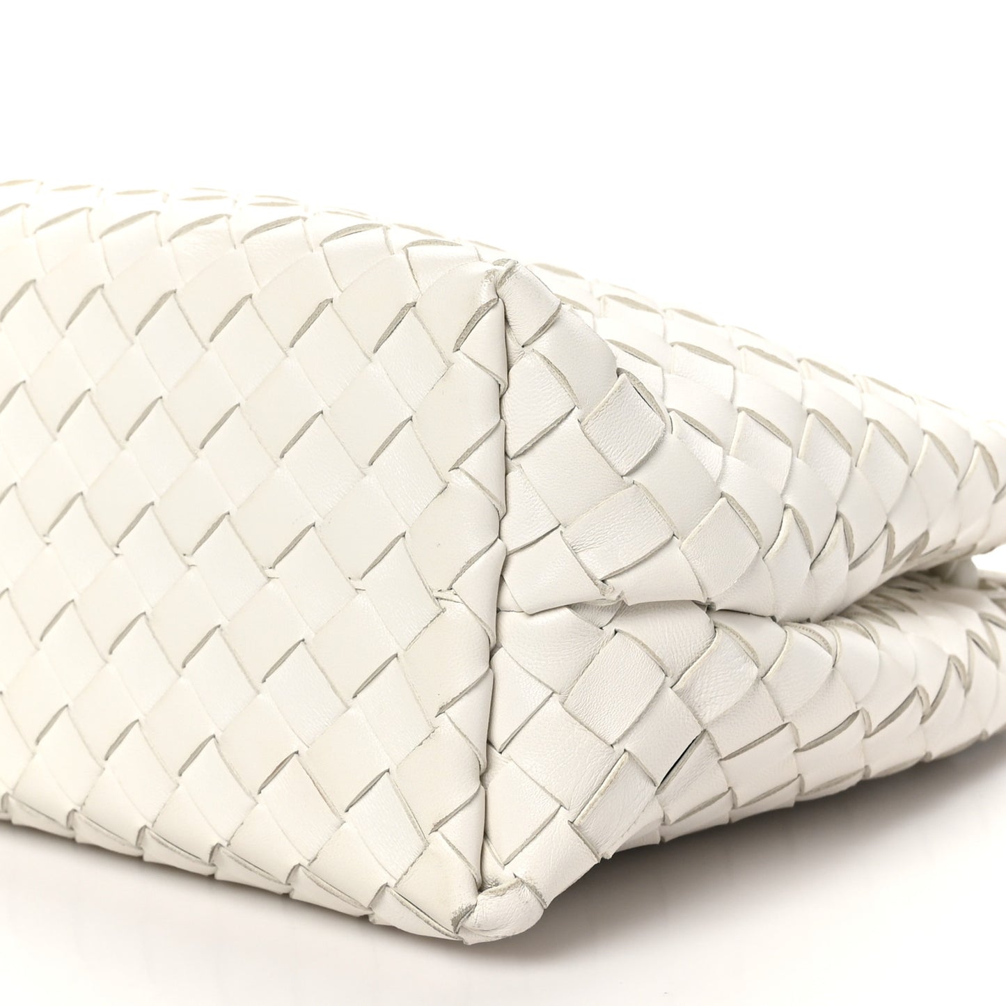 Nappa Intrecciato Medium Andiamo Shoulder Bag White