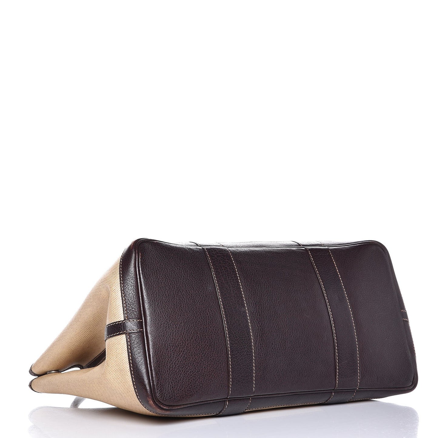 Buffle Sindhu Toile Garden Party 36 MM Tote Marron Fonce