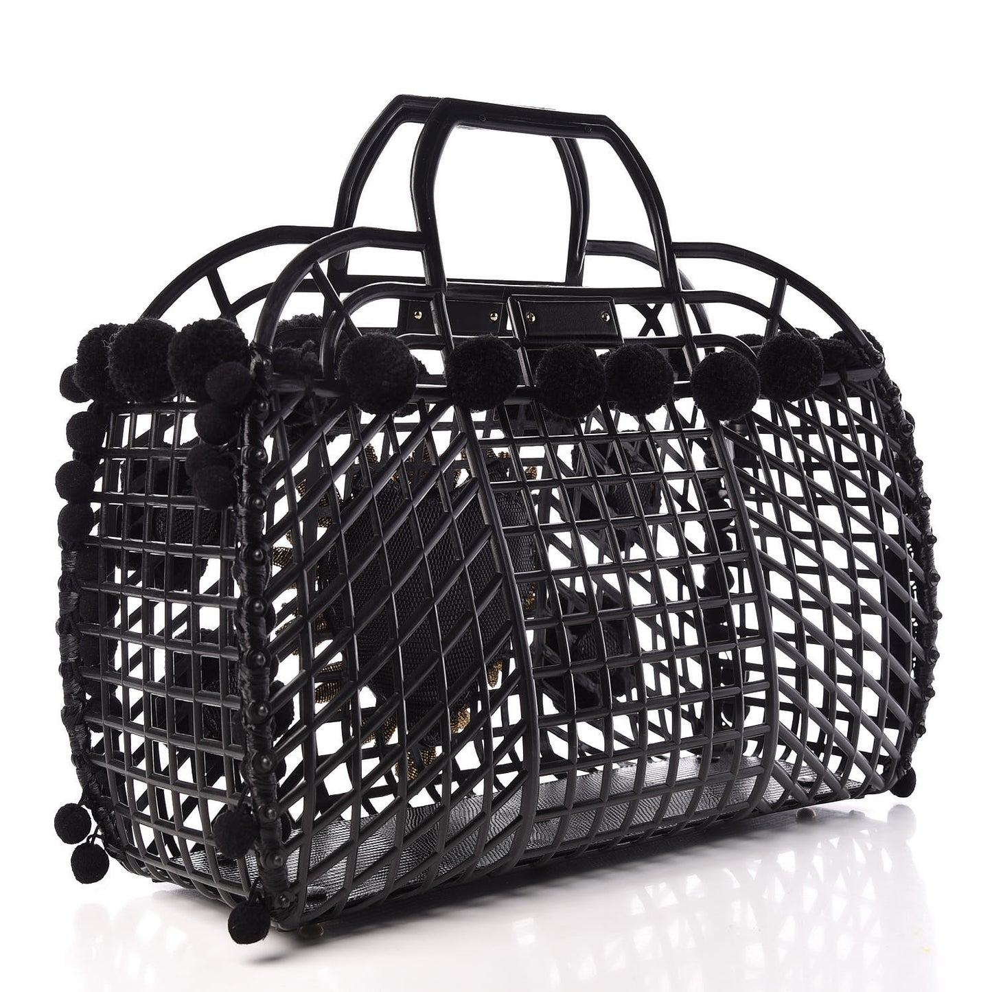PVC Cage Market Tote Black