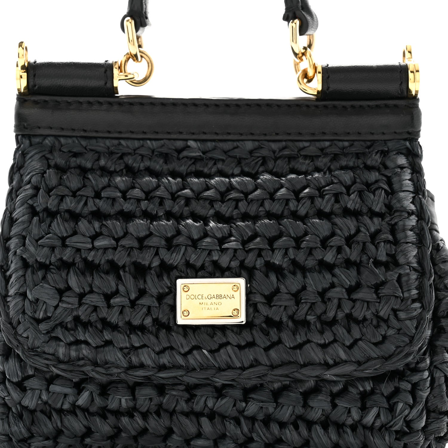 Dolce & Gabbana Raffia Crochet Micro Miss Sicily Satchel Black 7 of 12
