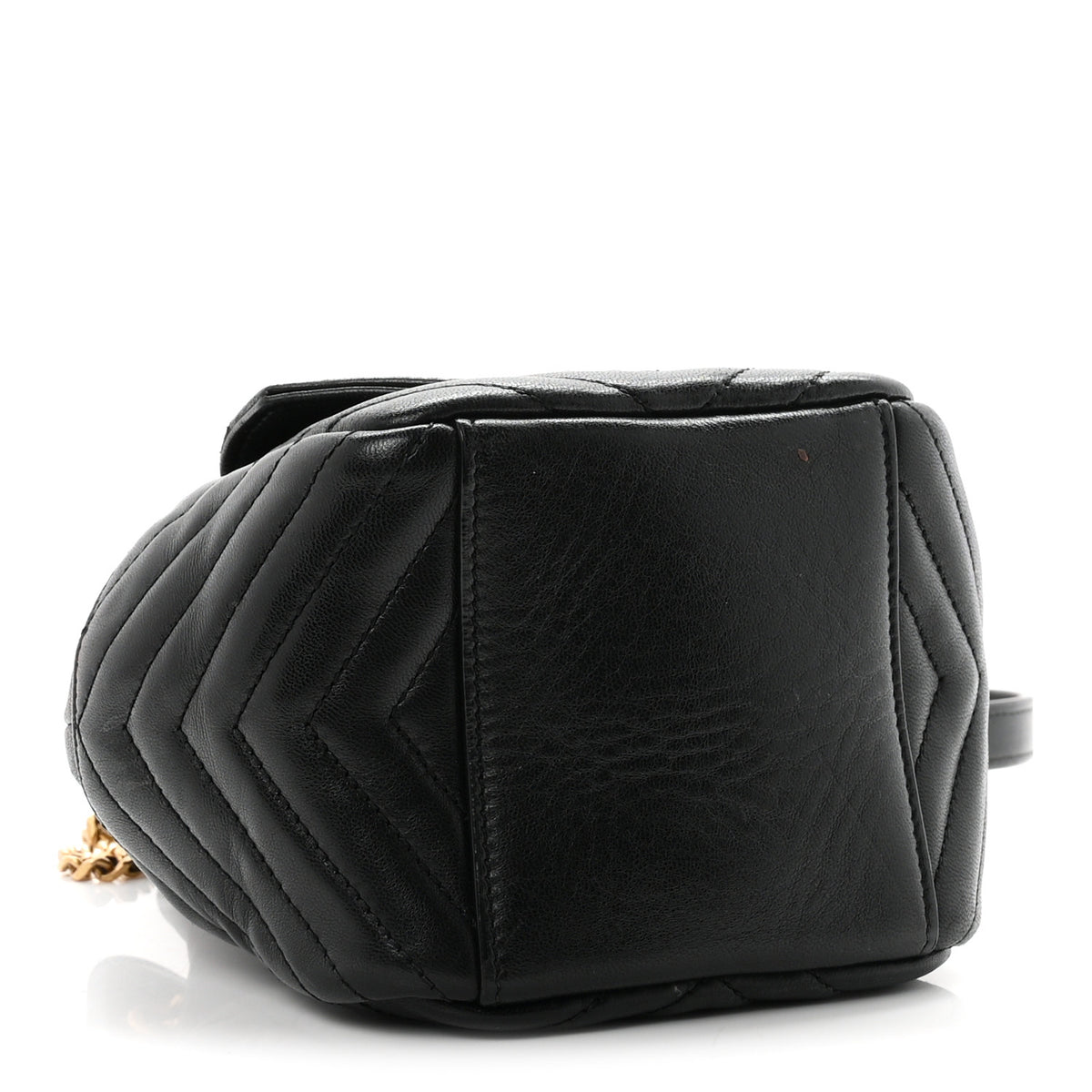 Saint Laurent Lambskin Matelasse Monogram Joe Nano Bucket Bag Black 4 of 10