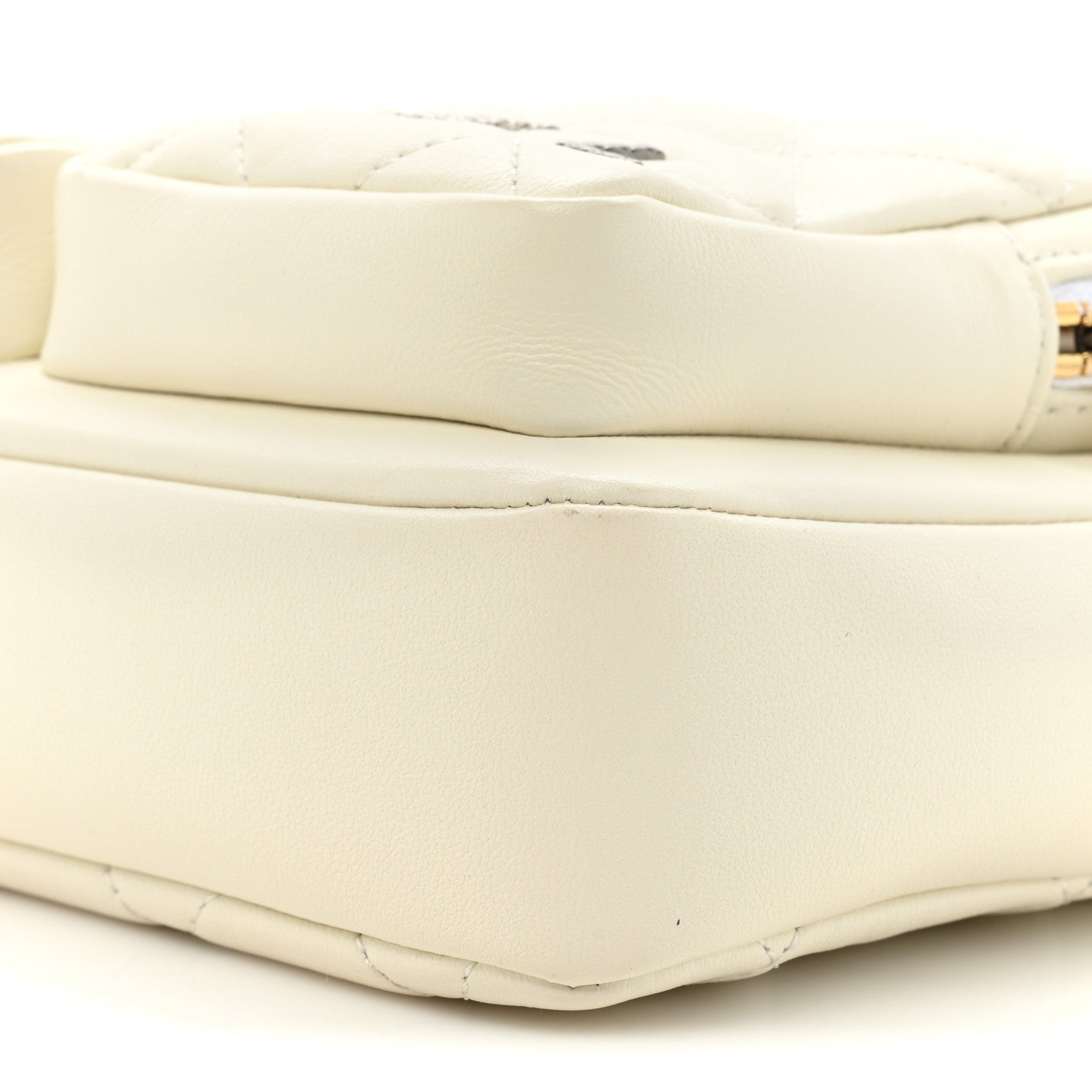 Chanel Calfskin Quilted Small Camera Case White 8 of 12