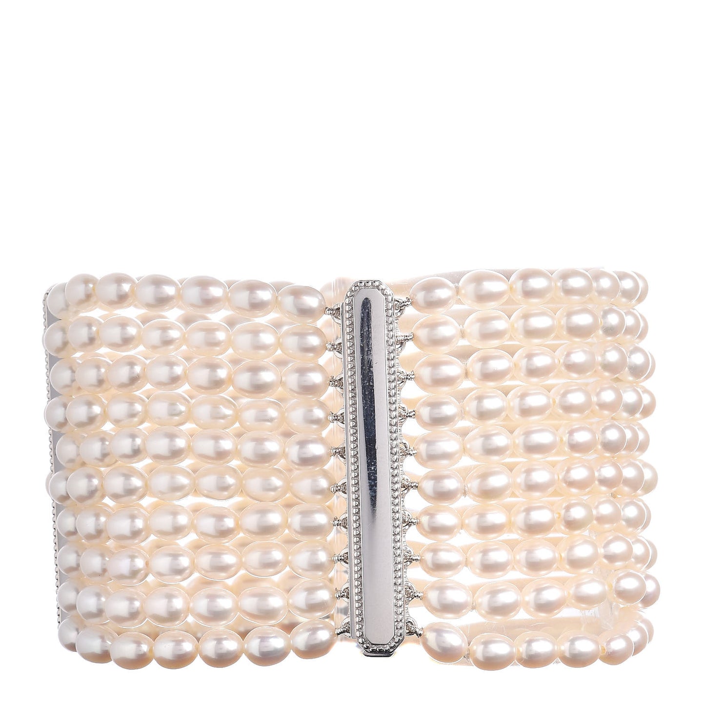 Sterling Silver Freshwater Pearl 4.5mm Ziegfeld 10 Strand Bracelet