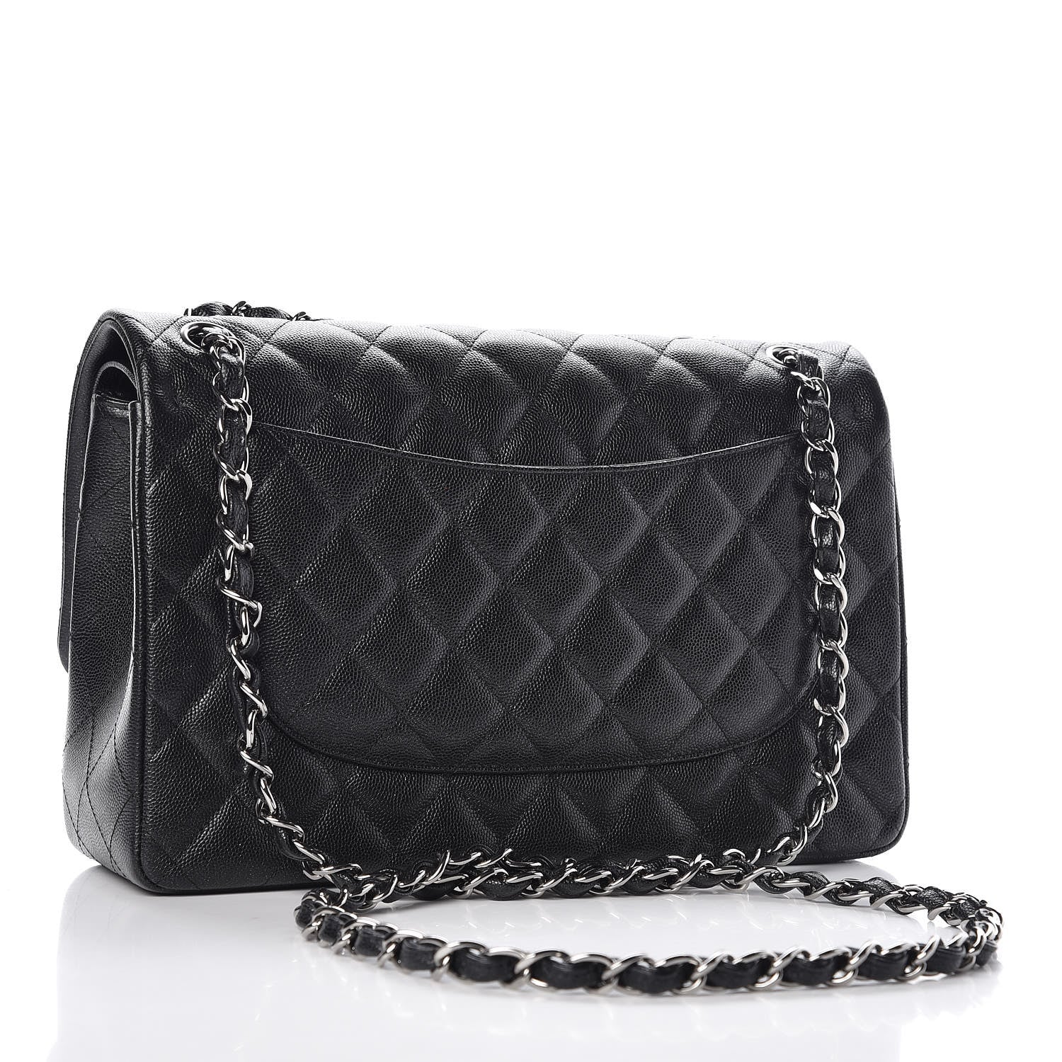 Chanel Iridescent Caviar Quilted Jumbo Double Flap Black 3 of 9