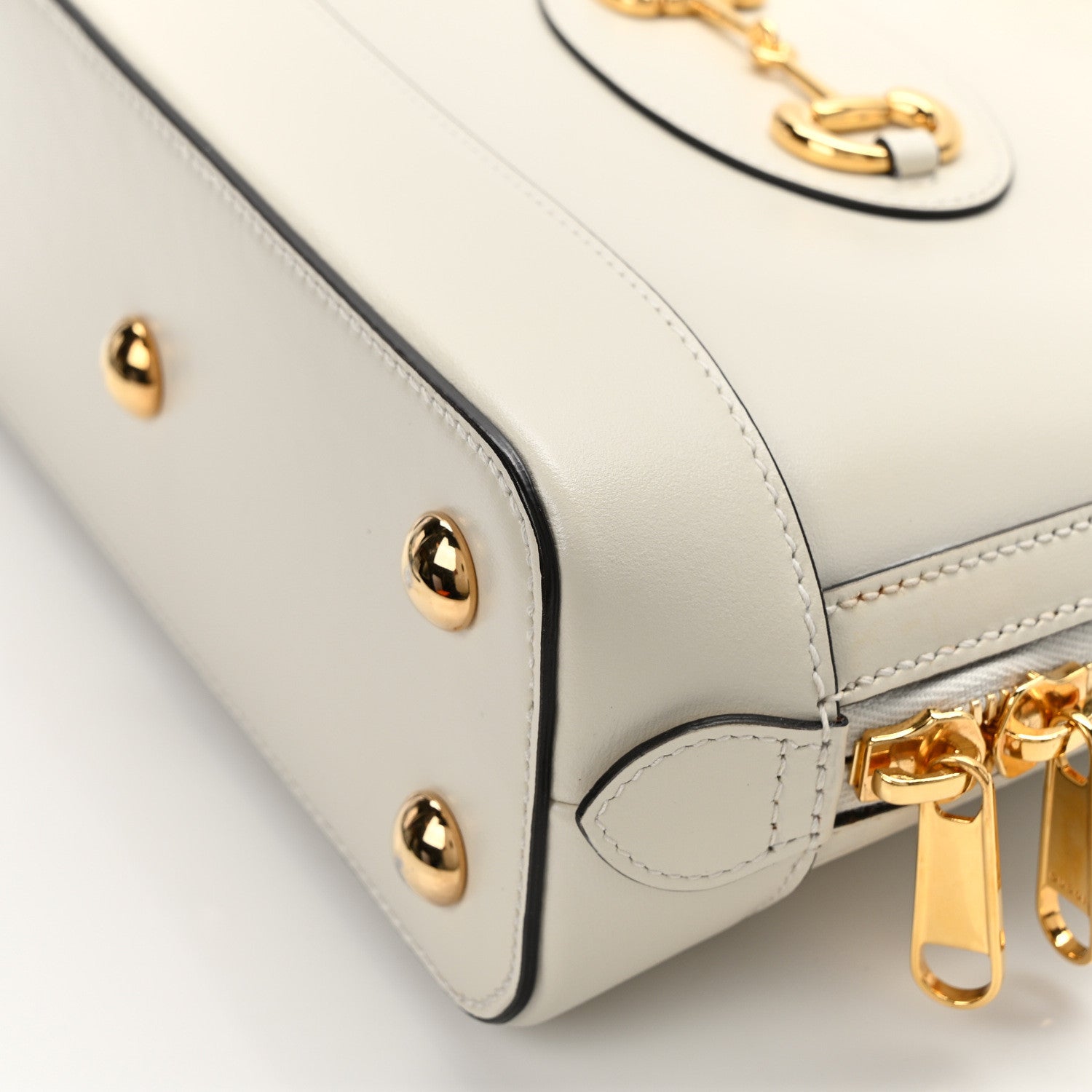 Gucci Boarded Plutone Calfskin Small Horsebit 1955 Top Handle Bag Mystic White 12 of 12