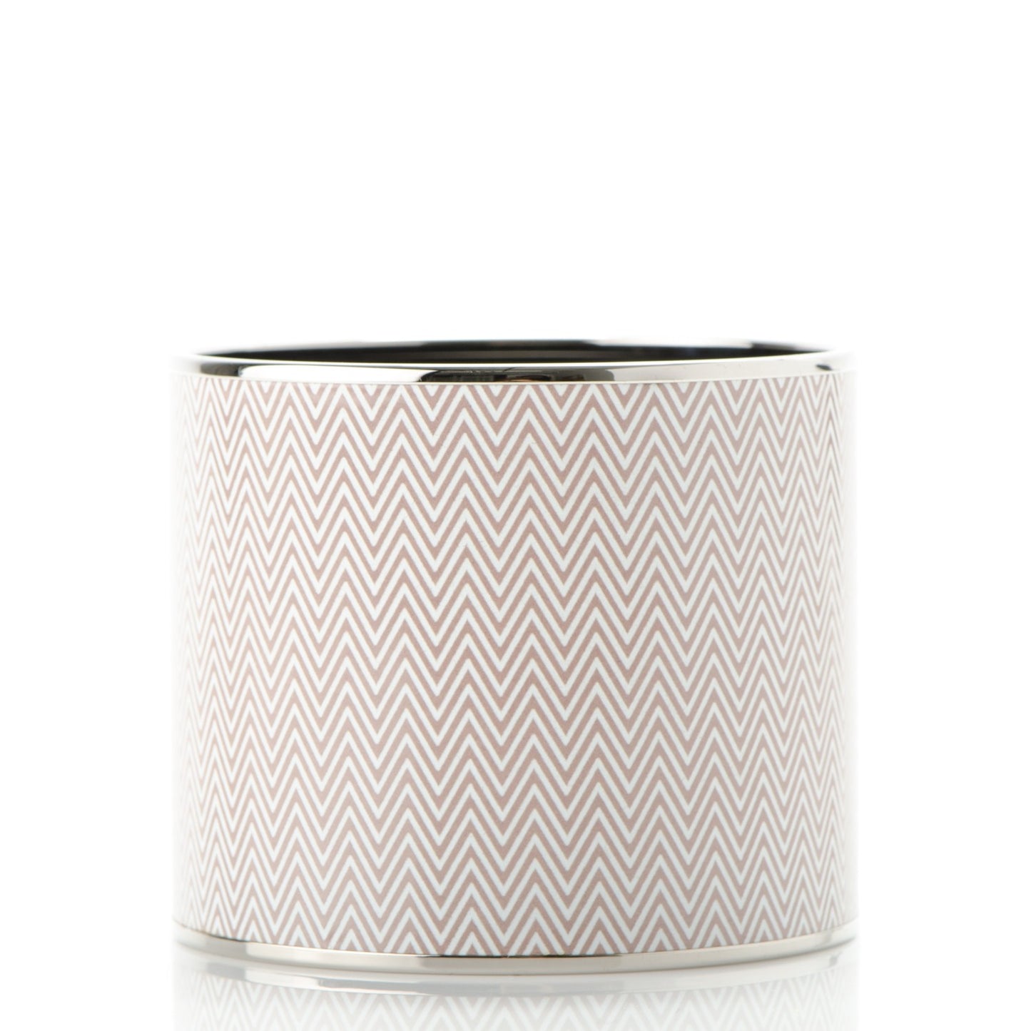 Enamel Printed Chevron Mega Wide Bracelet 65 White