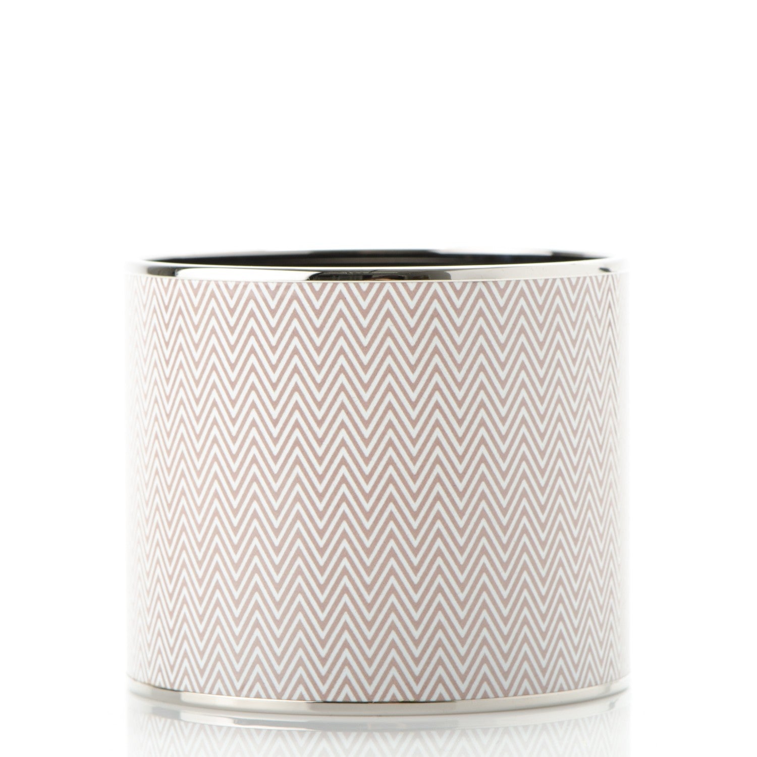 Hermes Enamel Printed Chevron Mega Wide Bracelet 65 White 1 of 5