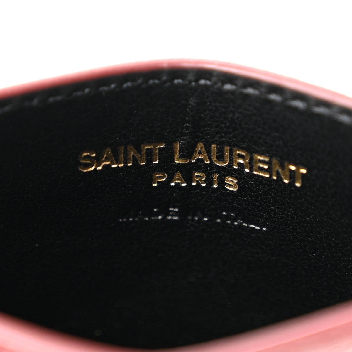 Saint Laurent Grain De Poudre Matelasse Chevron Monogram Credit Card Case Palissandre 6 of 7