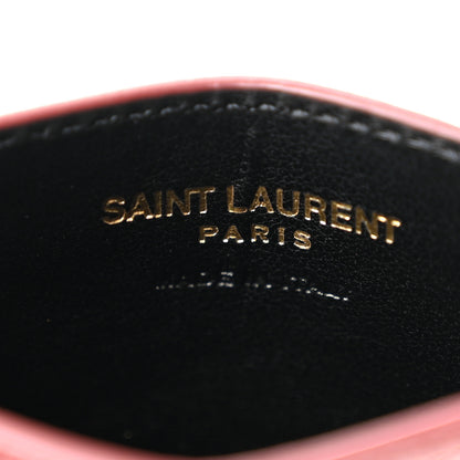 Saint Laurent Grain De Poudre Matelasse Chevron Monogram Credit Card Case Palissandre 6 of 7