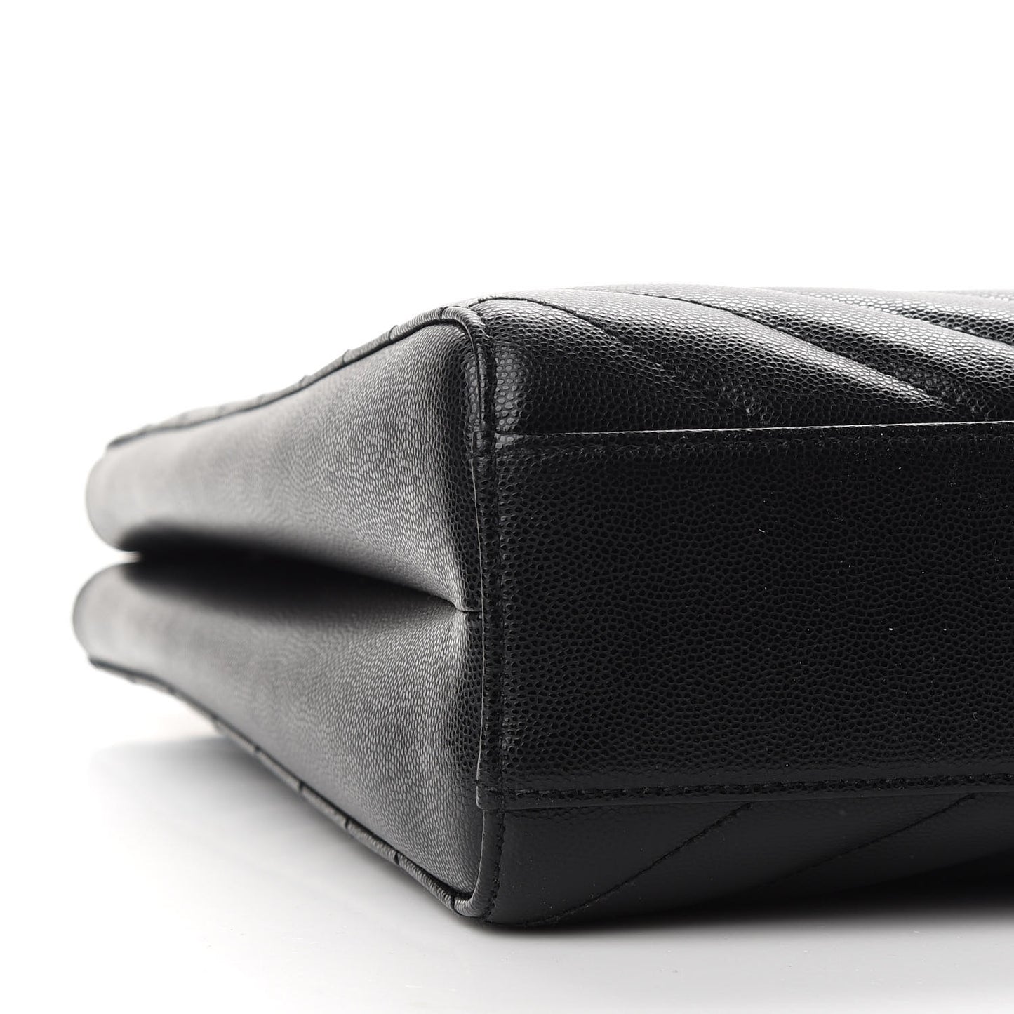 Grain De Poudre Matelasse Chevron Medium Tribeca Shopping Bag Black