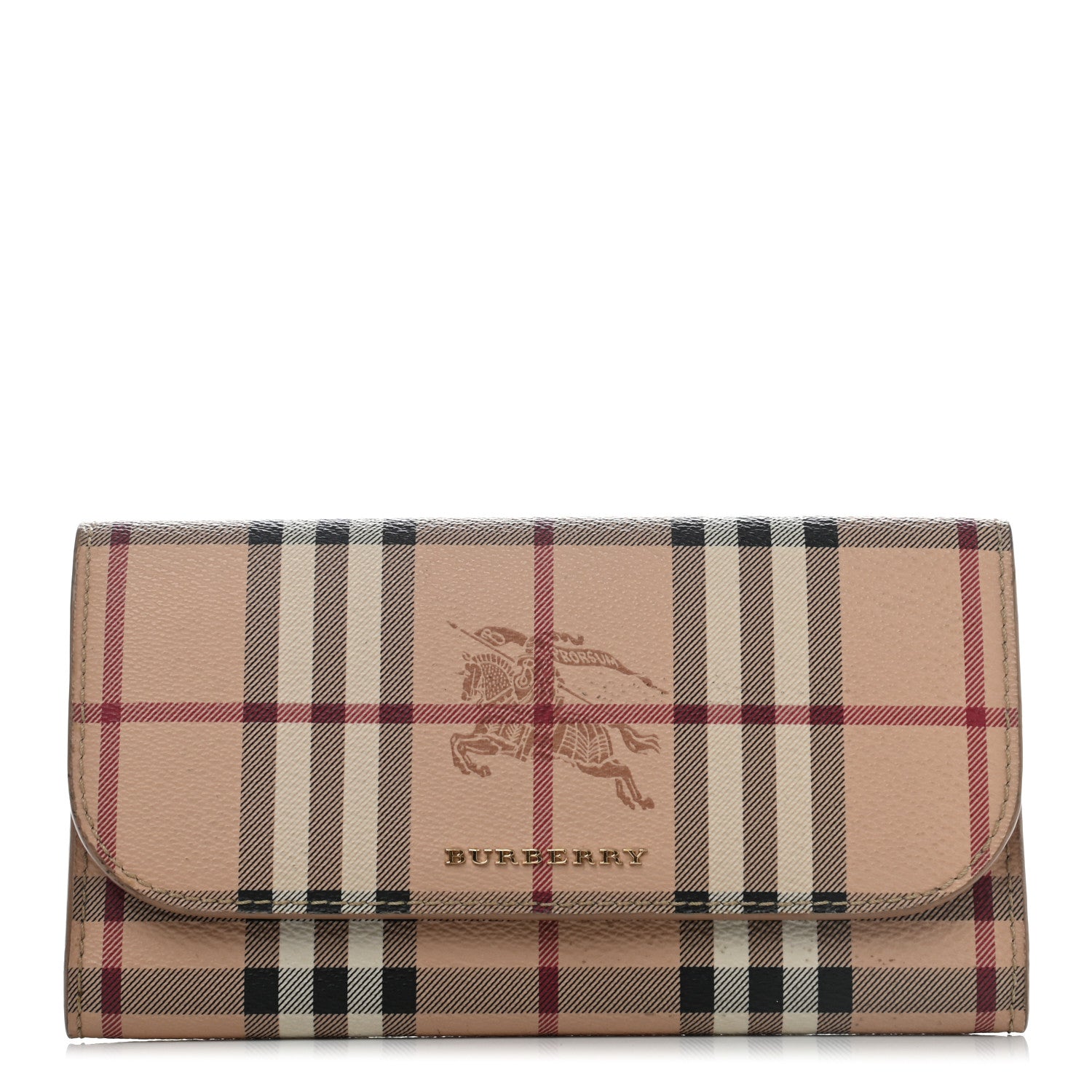 Burberry Haymarket Check Halton Wallet Tan 1 of 10