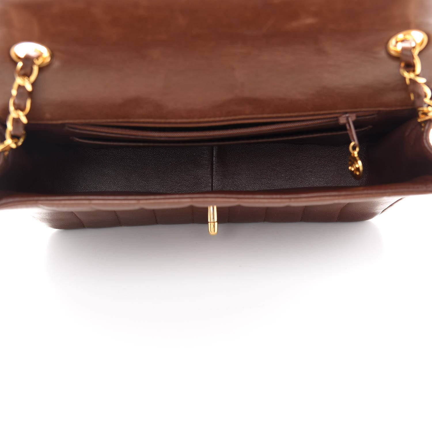 Chanel Lambskin Vertical Quilted Medium Single Flap Brown 4 of 9