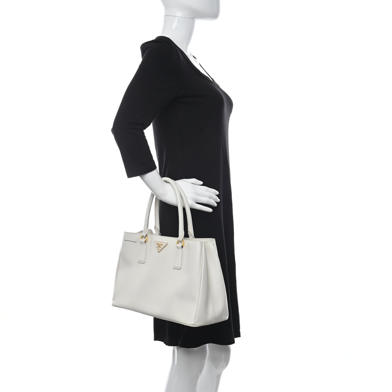 Prada Saffiano Medium Galleria Double Zip Tote Talco 2 of 11