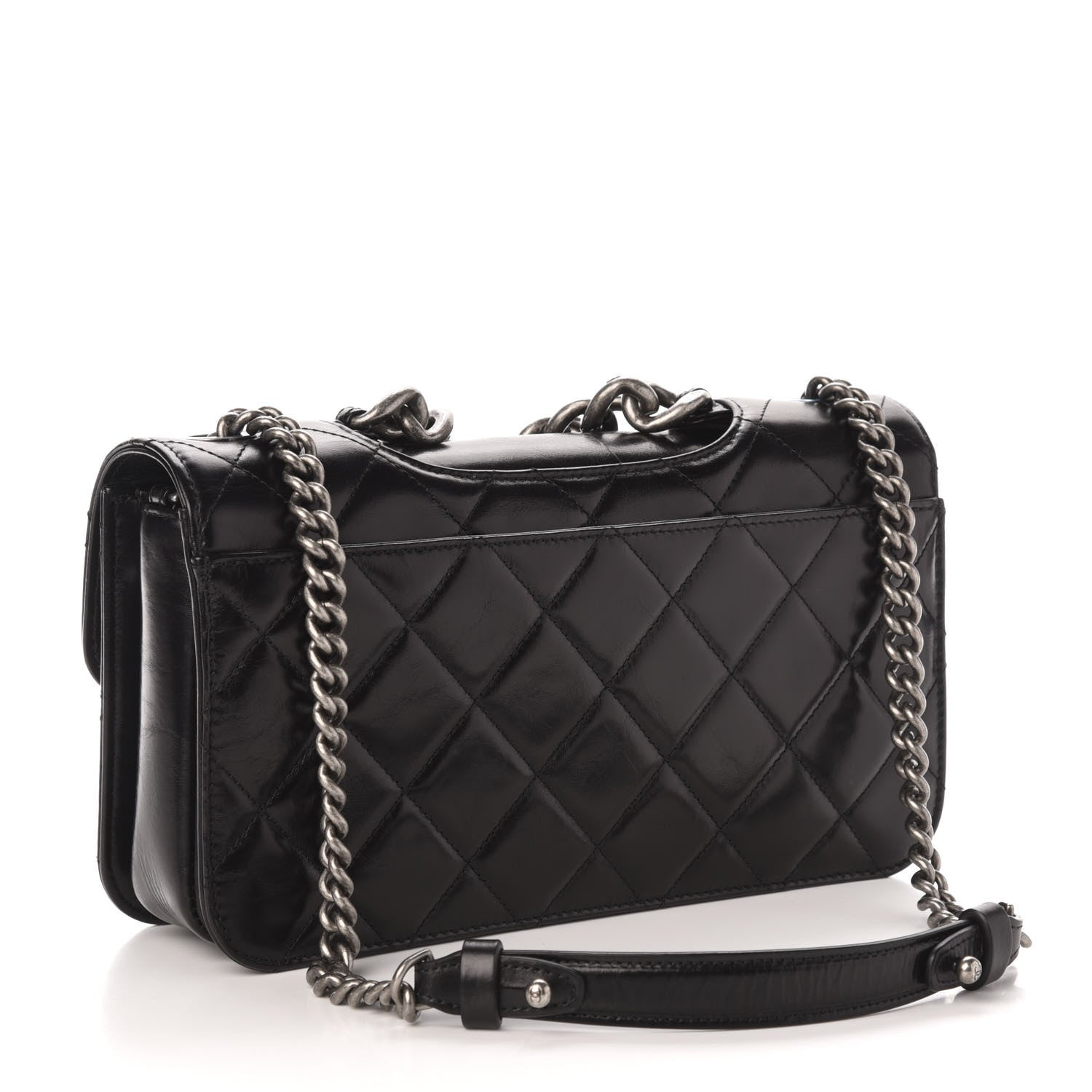 Chanel Glazed Calfskin Quilted Medium Perfect Edge Flap Black 3 of 10