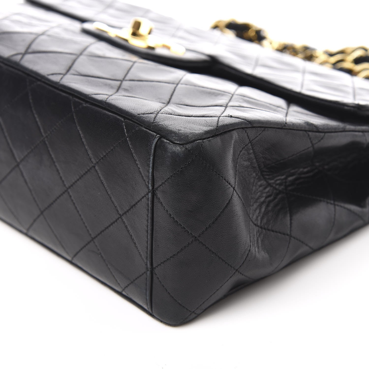 Chanel Lambskin Quilted XL Jumbo Single Flap Black 10 of 11