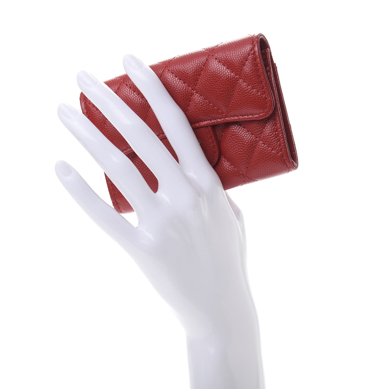 Chanel Caviar Quilted Flap Card Holder Red 2 of 9