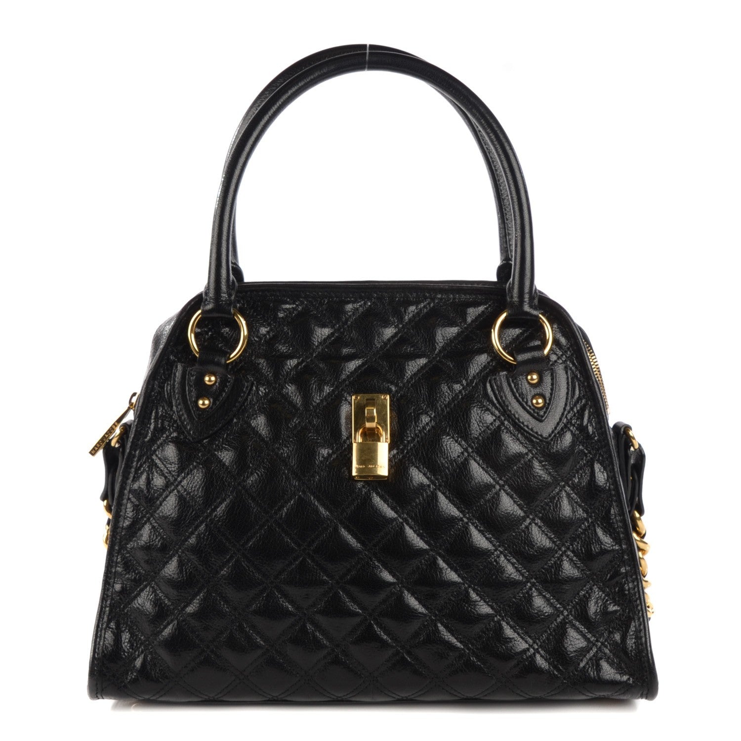 Marc Jacobs Lacquered Goatskin Quilted Class Satchel Black 1 of 7