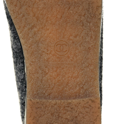 Chanel Tweed Calfskin CC Lace Up Short Boots 39 Grey 6 of 10