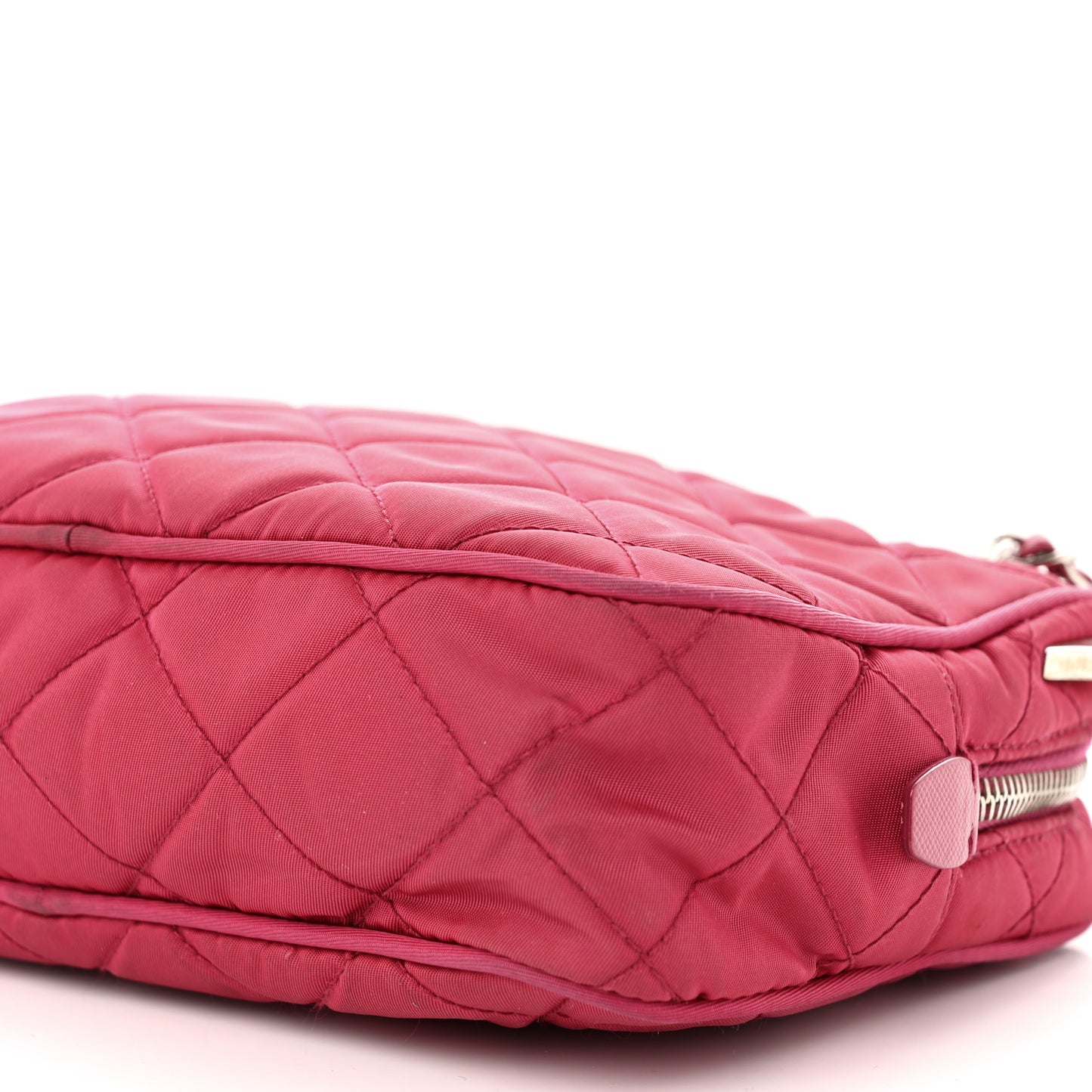 Nylon Tessuto Impuntu Quilted Chain Crossbody Ibisco