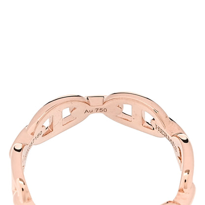 Hermes 18K Rose Gold PM Chaine d'Ancre Enchainee Ring 54 7 8 of 9