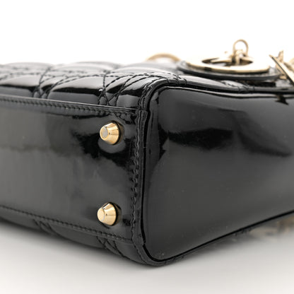 Christian Dior Patent Cannage Mini Lady Dior Black 10 of 12