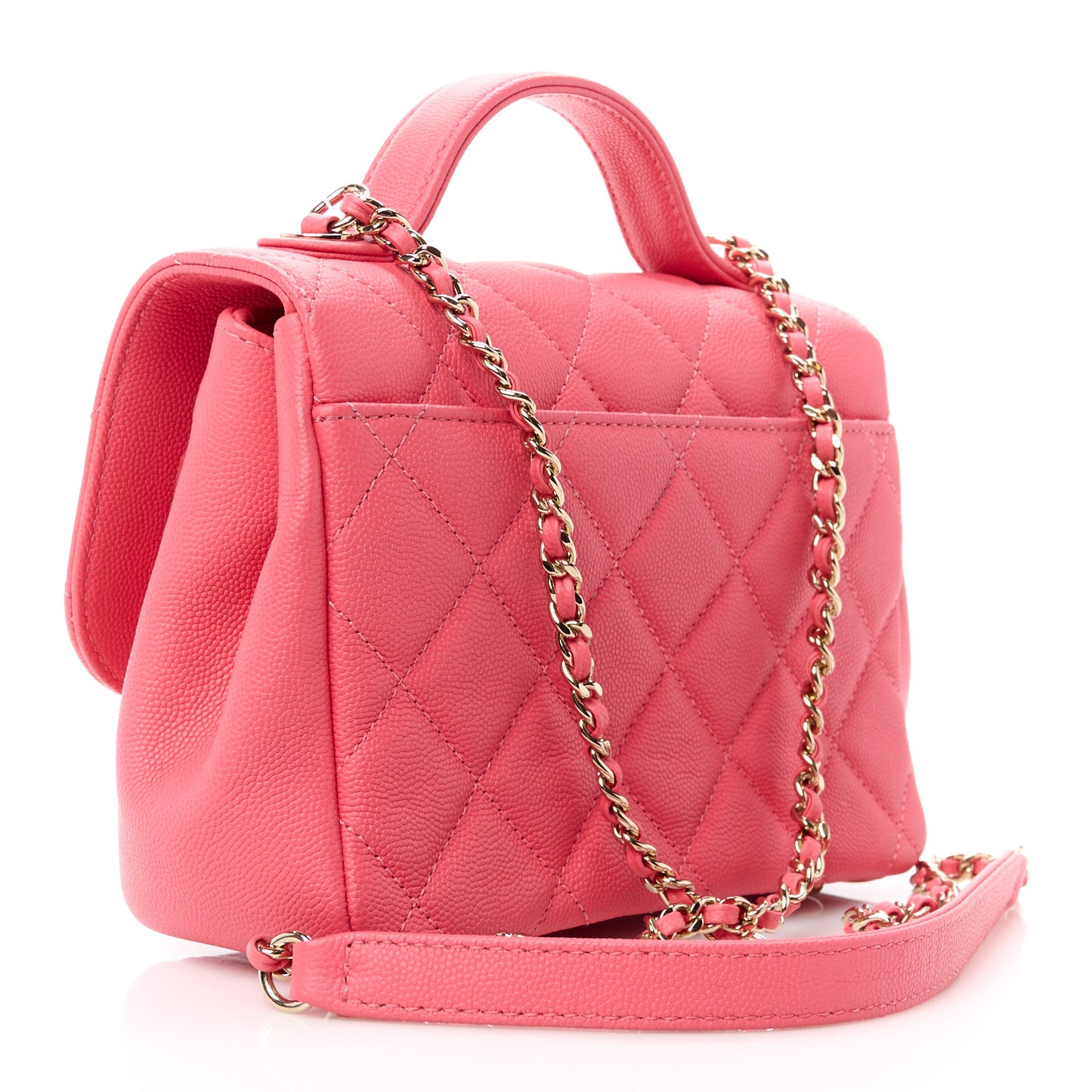 Caviar Quilted Small Business Affinity Flap Pink