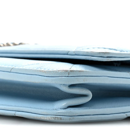 Chanel Lambskin Quilted Chanel 19 Wallet On Chain WOC Light Blue 11 of 15