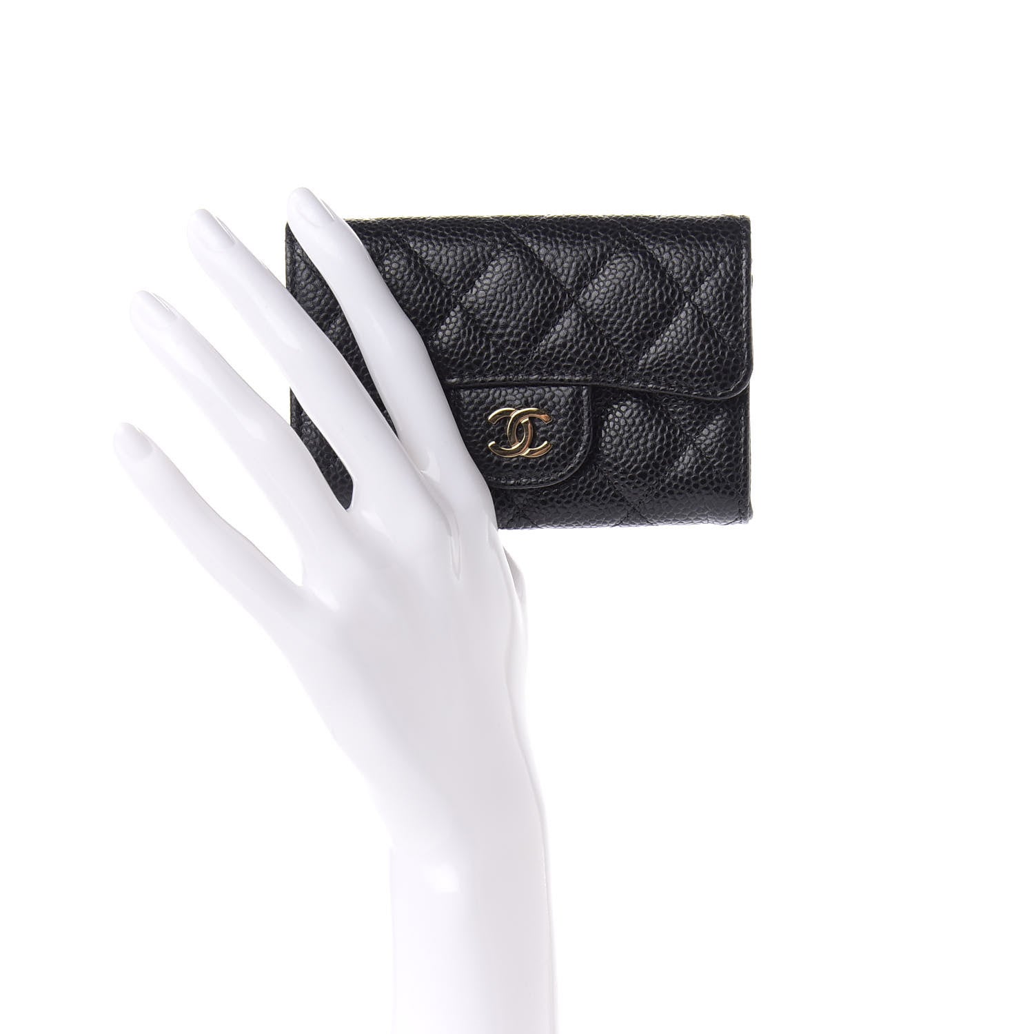 Chanel Caviar Quilted Flap Card Holder Wallet Black 2 of 8