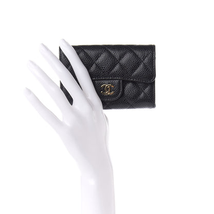 Chanel Caviar Quilted Flap Card Holder Wallet Black 2 of 8