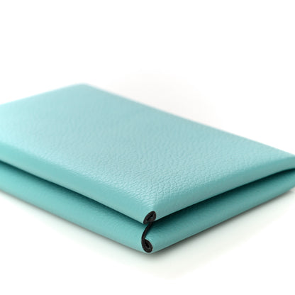 Hermes Evercolor Calvi Card Case Bleu Atoll 9 of 11