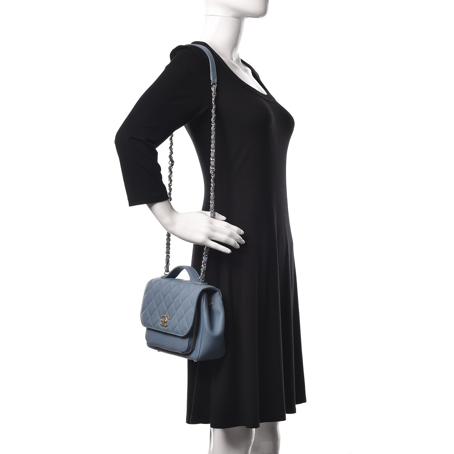 Chanel Caviar Quilted Medium Business Affinity Flap Blue 2 of 9
