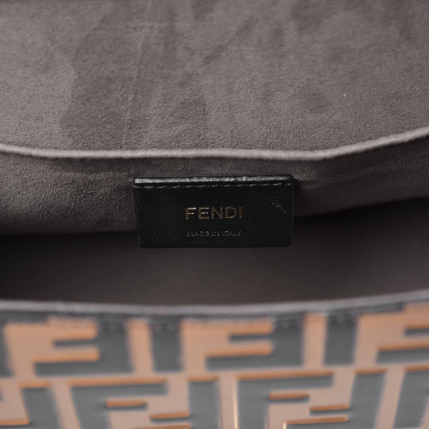 Fendi Vitello Century F is Fendi FF Embossed Kan I Shoulder Bag Orzo Tobacco 7 of 10