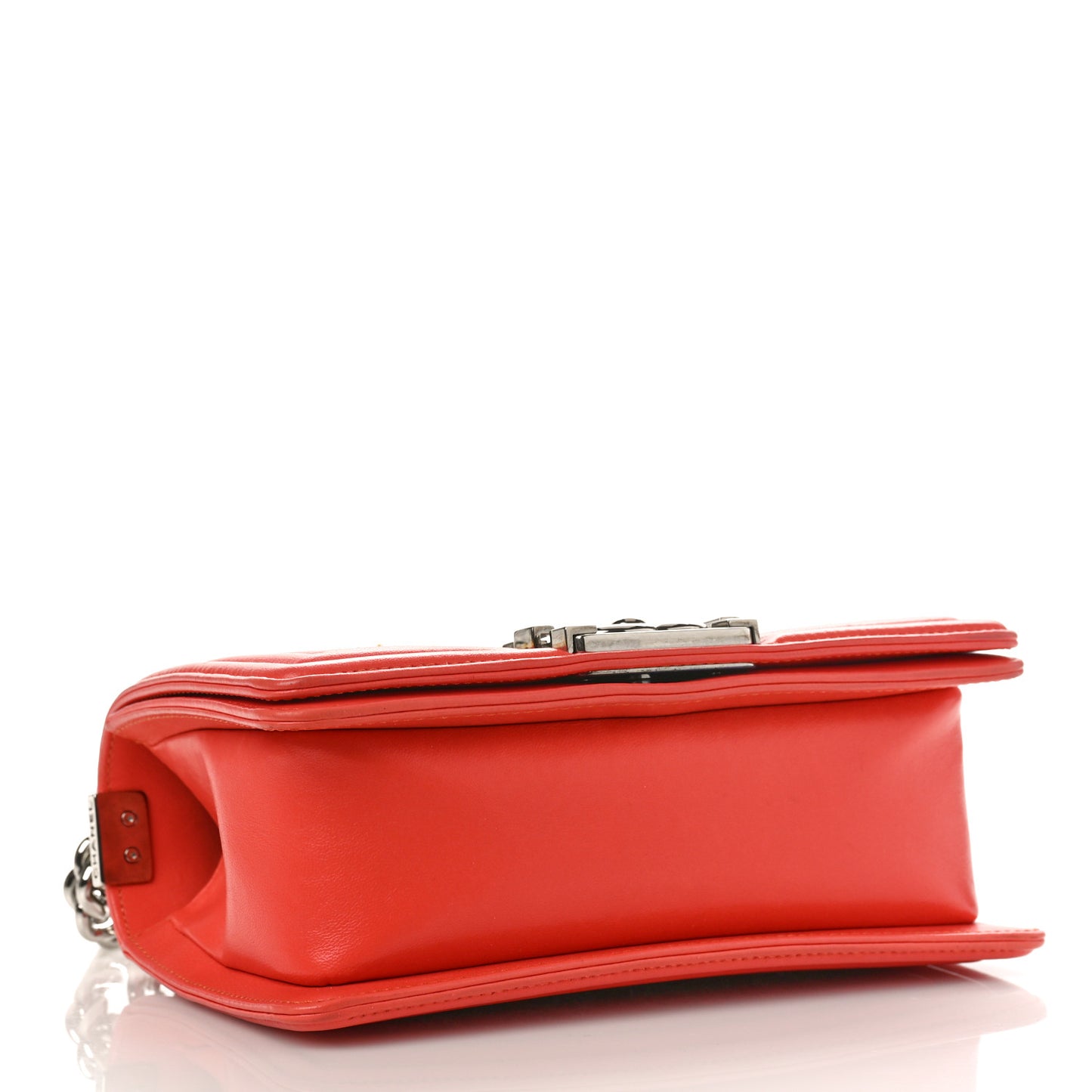 Lambskin Tweed Small Boy Flap Coral