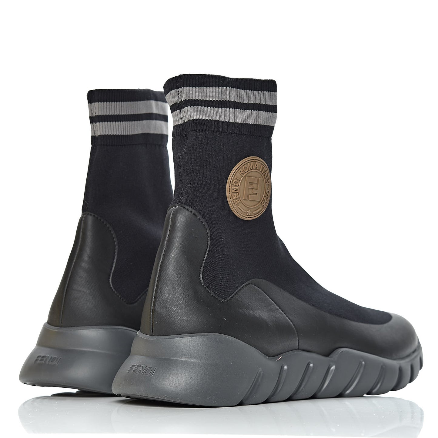 Jersey Striped Mens High Top Sock Sneakers 9 Black