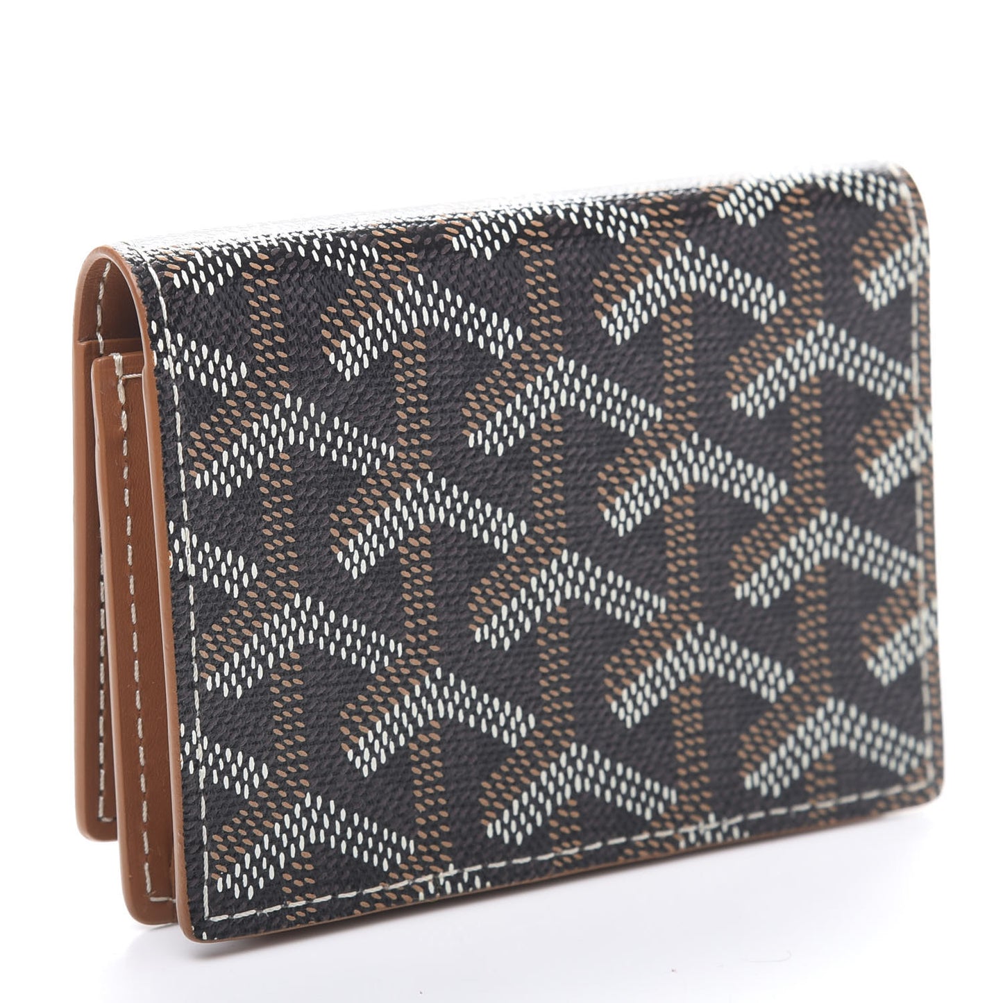 Goyardine Business Card Holder Black Gold