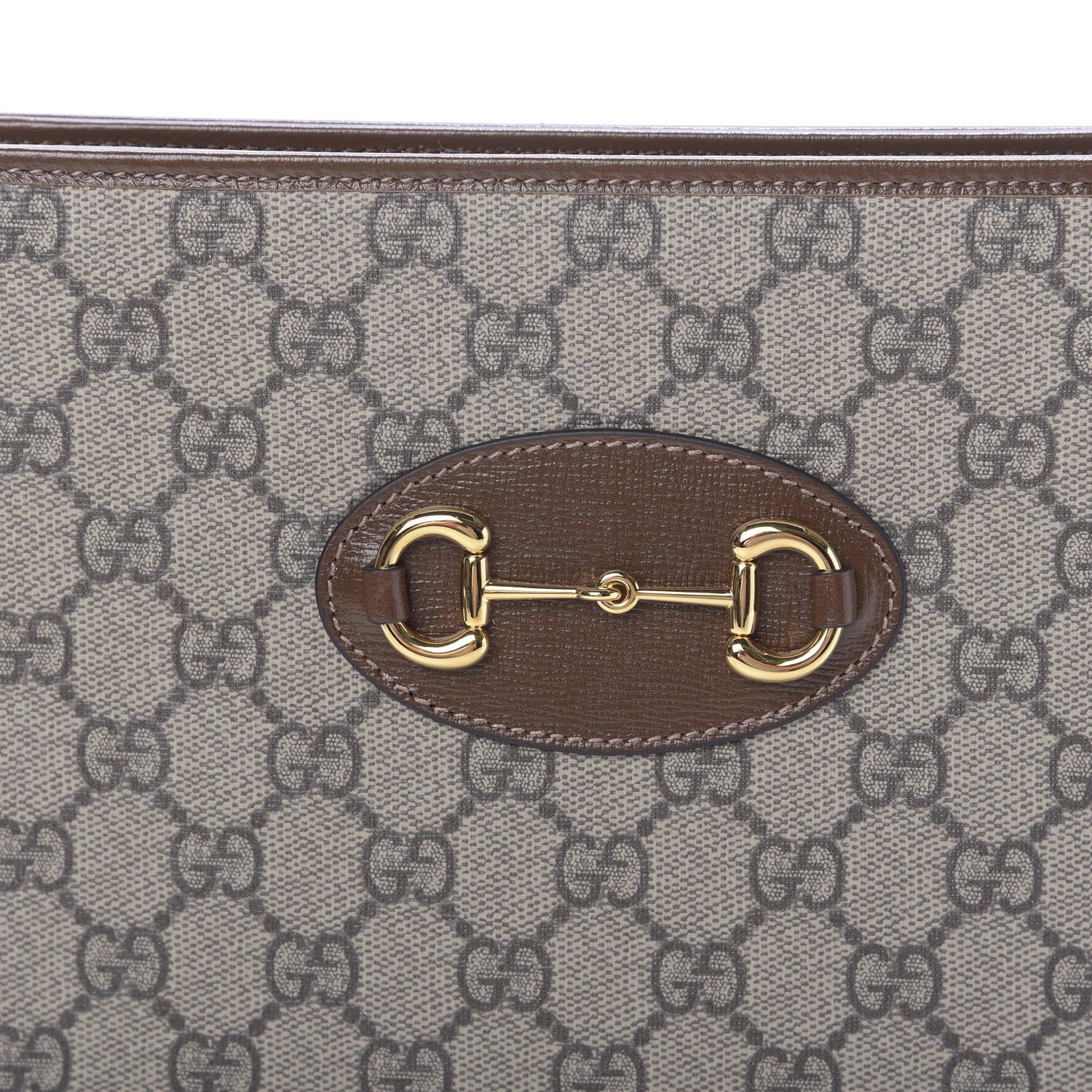 Gucci GG Supreme Monogram Horsebit 1955 Zip Pouch Beige Brown Sugar 10 of 11
