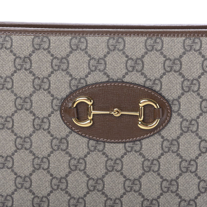 Gucci GG Supreme Monogram Horsebit 1955 Zip Pouch Beige Brown Sugar 10 of 11