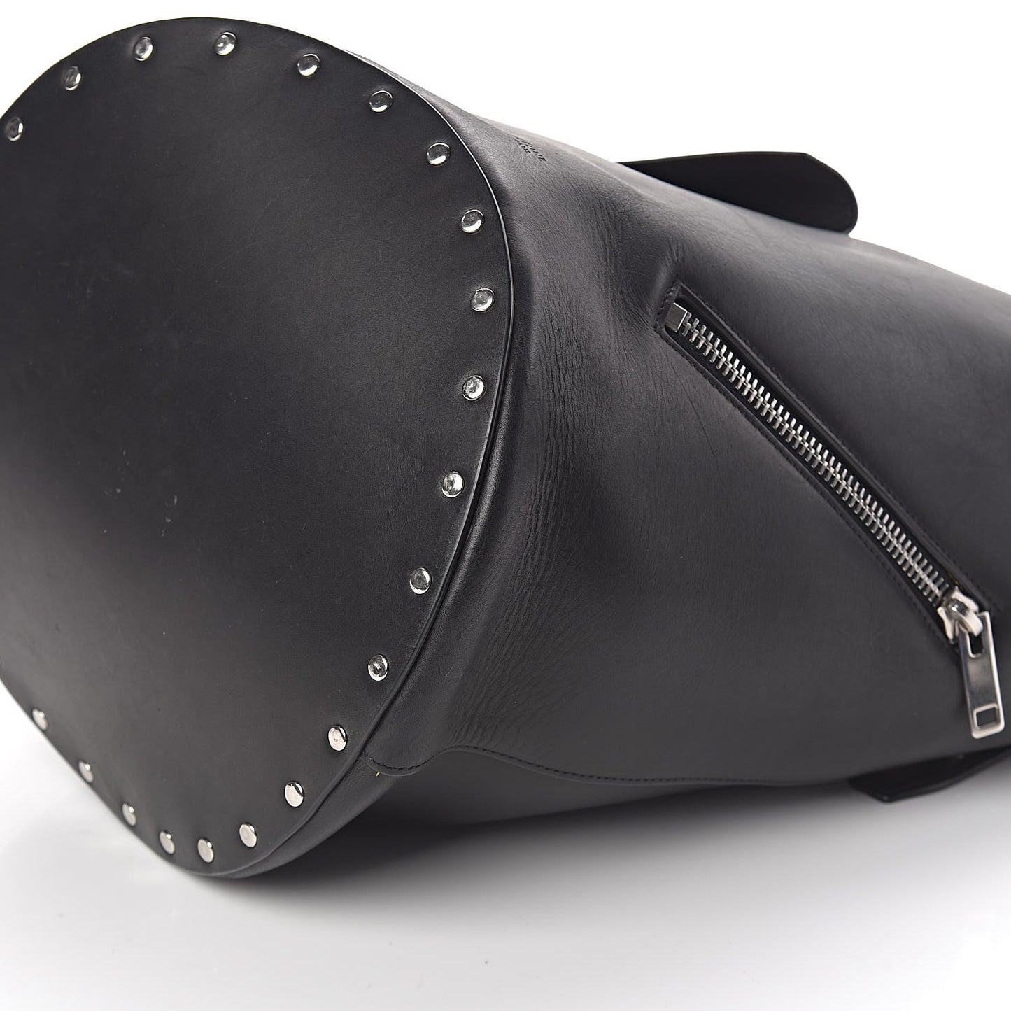 Natural Calfskin Biker Bucket Shoulder Bag Black Sunflower