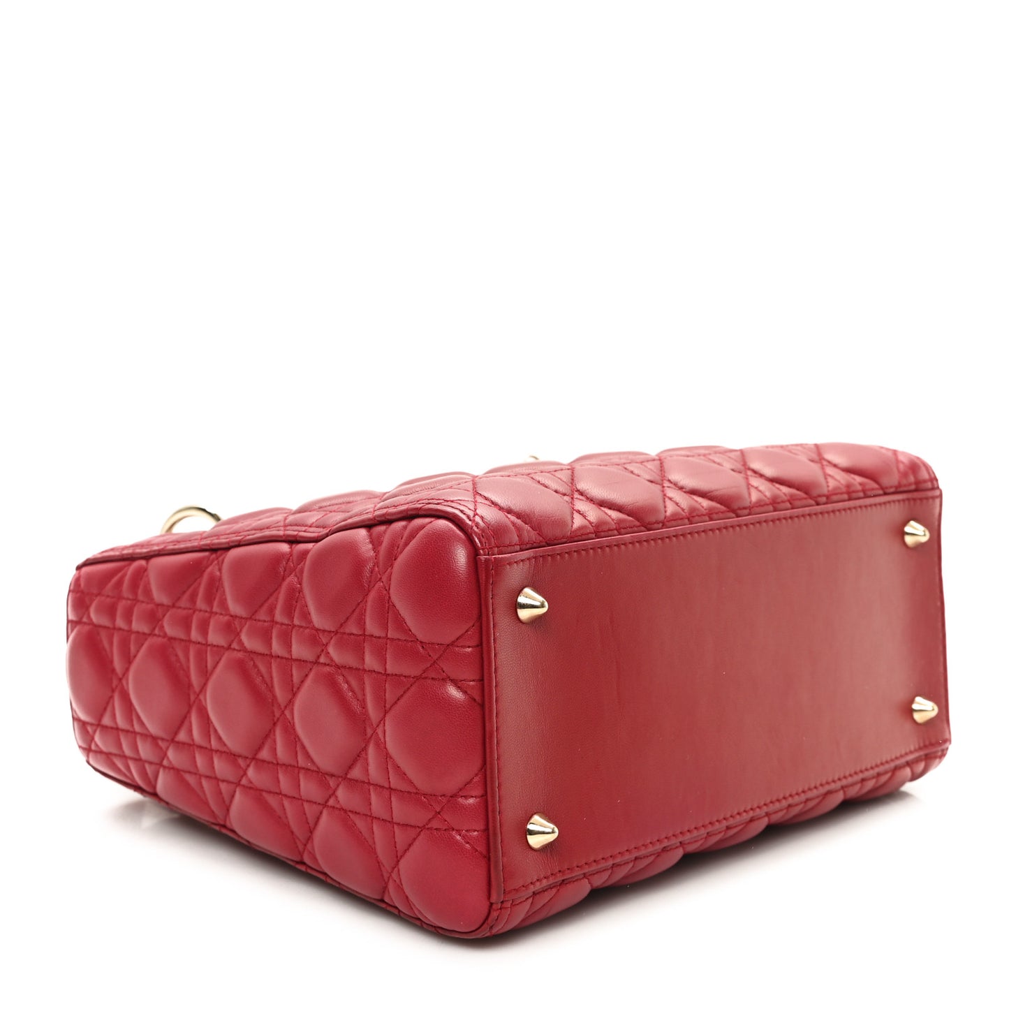 Lambskin Cannage Medium Lady Dior Red