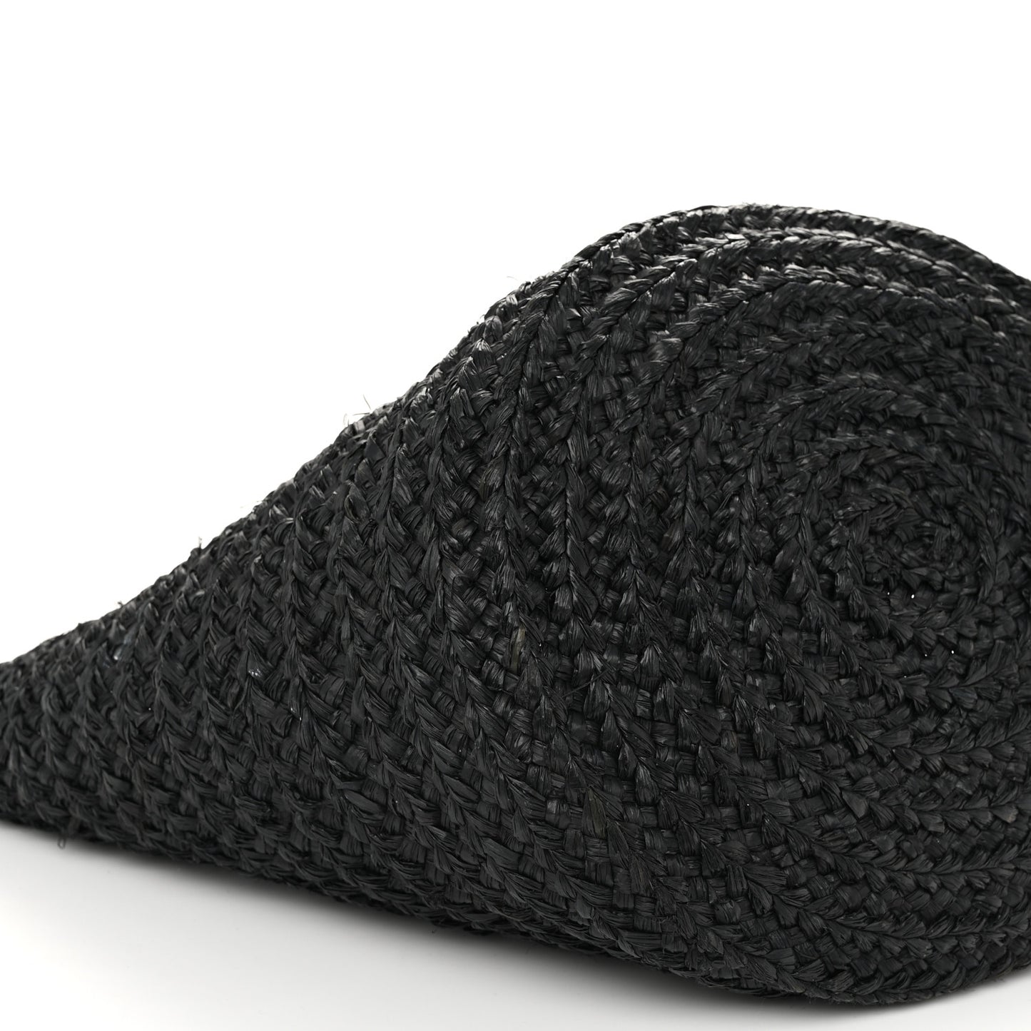 Raffia Medium Panier Bag Black